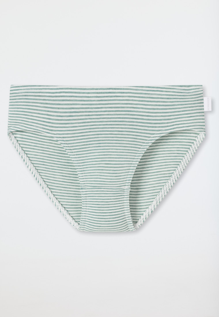Panties bamboo soft waistband stripes heather green - Natural Love