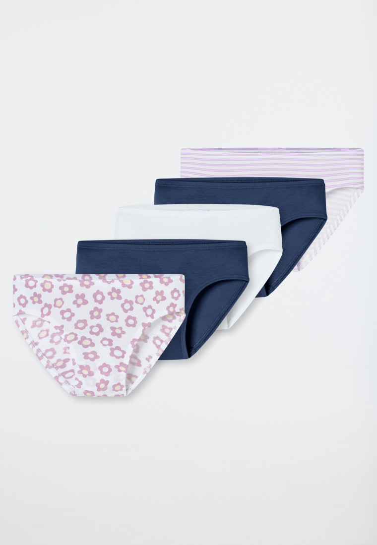 Slips set van 5 van meerkleurig Organic Cotton - 95/5