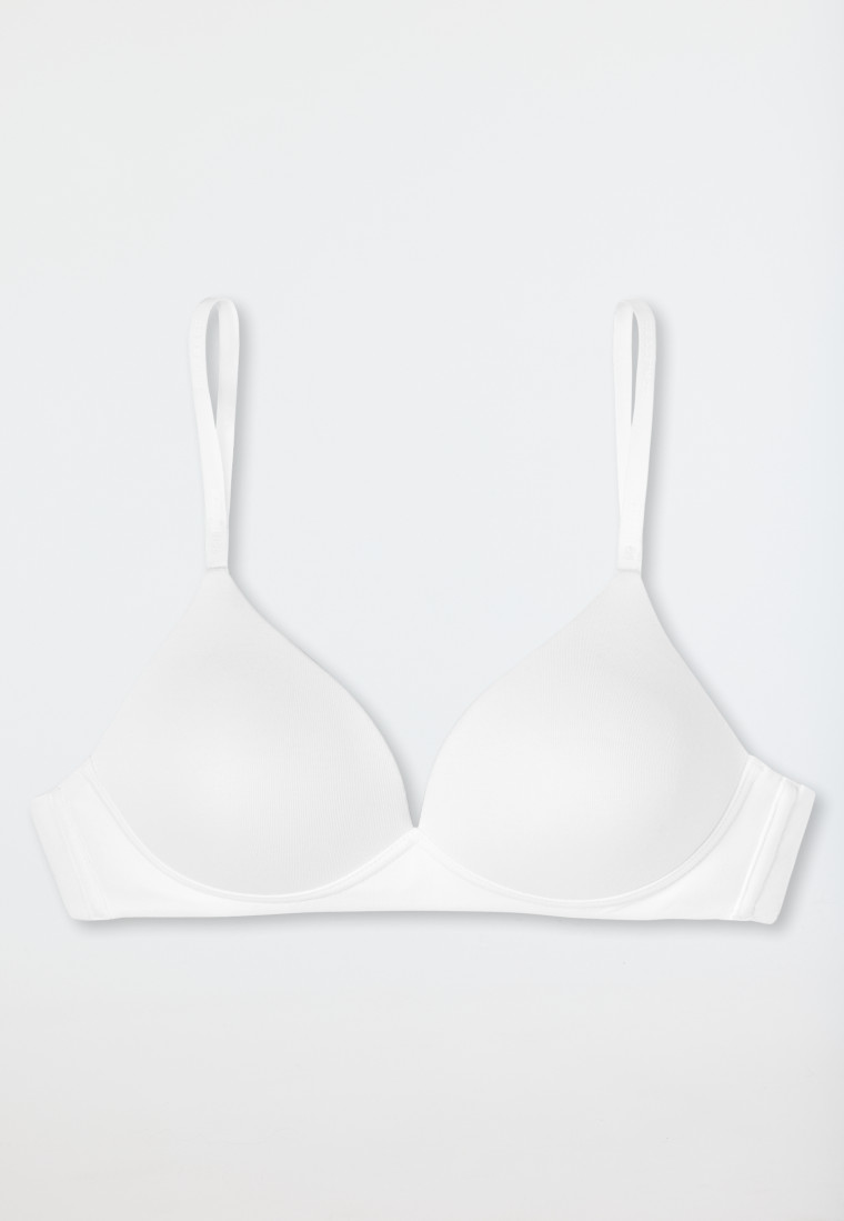 Soft bra organic cotton with cups white - 95/5