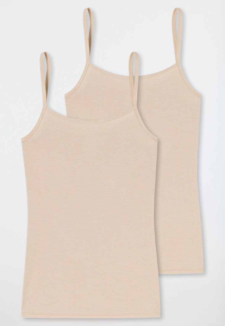 Spaghetti strap tops 2-pack sand - Modal Essentials