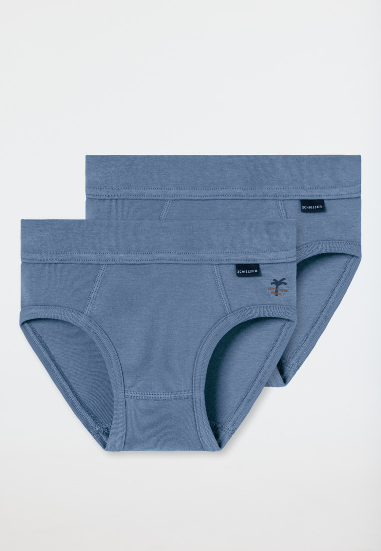 Sportslip set van 2 jeansblauwen - Fine Rib