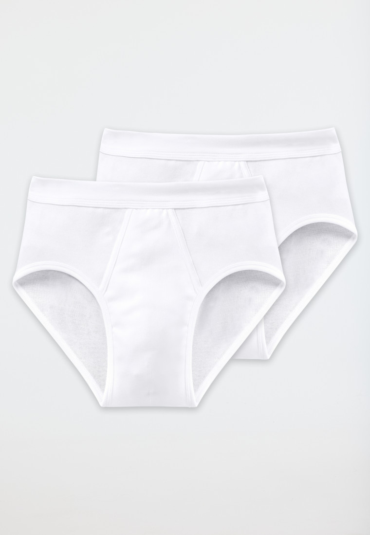 vuilnis raken Eerder Sport slip 2-pack met voorsluiting wit - Cotton Feinripp | SCHIESSER