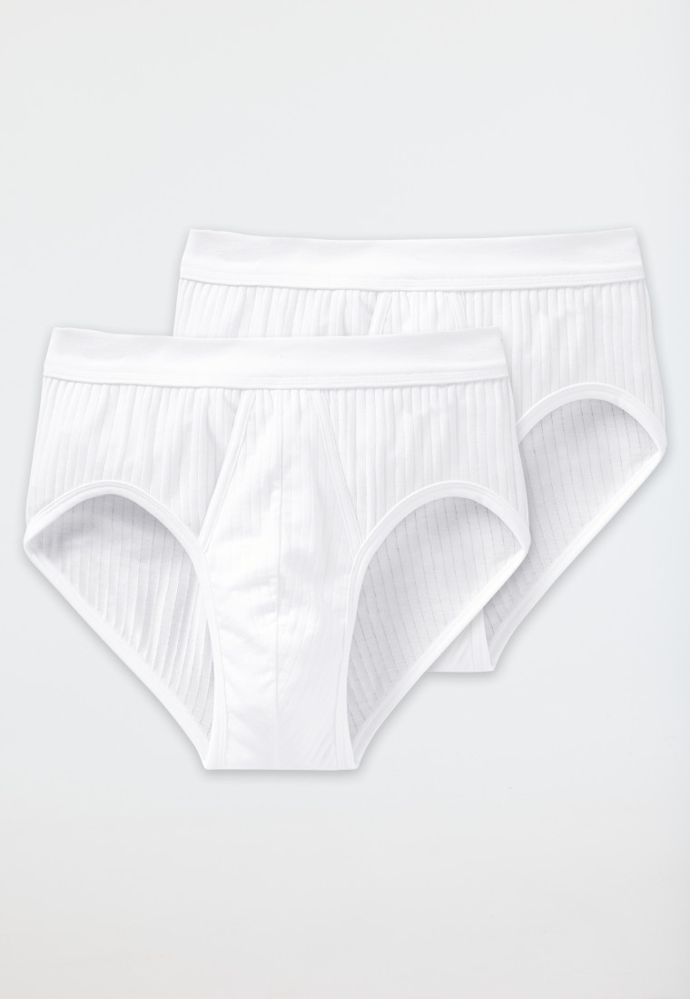 Sport briefs with fly, 2-pack, white - Authentic