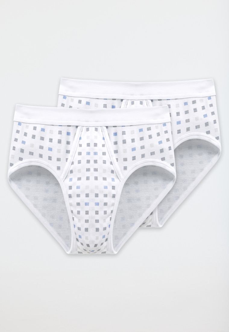 2-pack white sports briefs with a fly - Essentials Feinripp