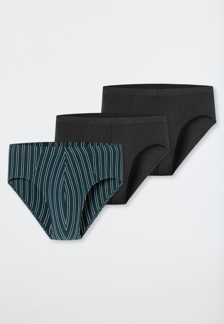 Supermini 3-pack Organic Cotton plain/ringed multi-colored - 95/5
