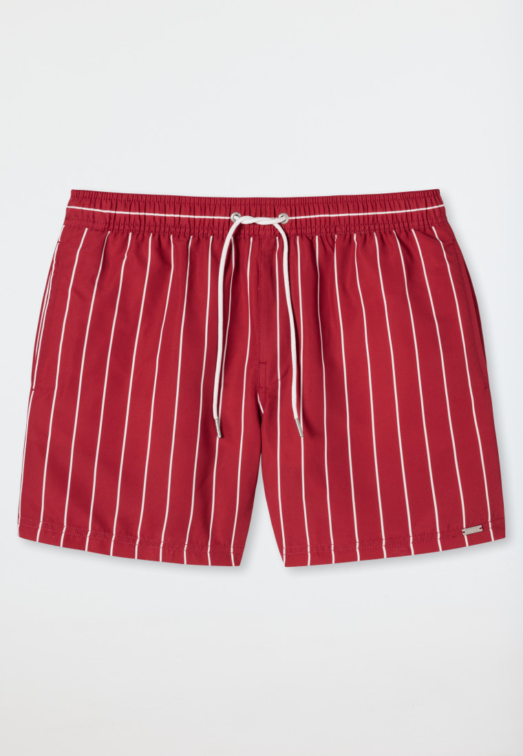 Pantaloncini da bagno in tessuto a righe di colore rosso - California Dessert