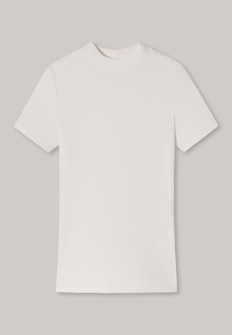 T-shirt double rib stand-up collar vanilla - Mix & Relax