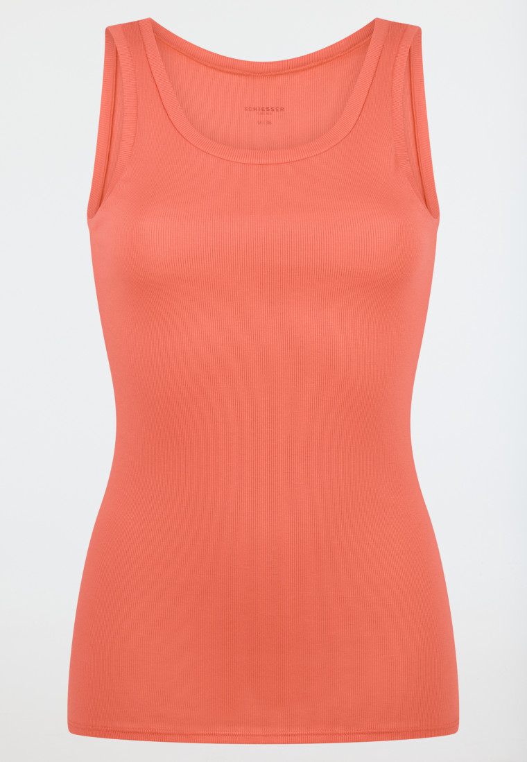 Tank top double rib Organic Cotton peach - Pure Rib