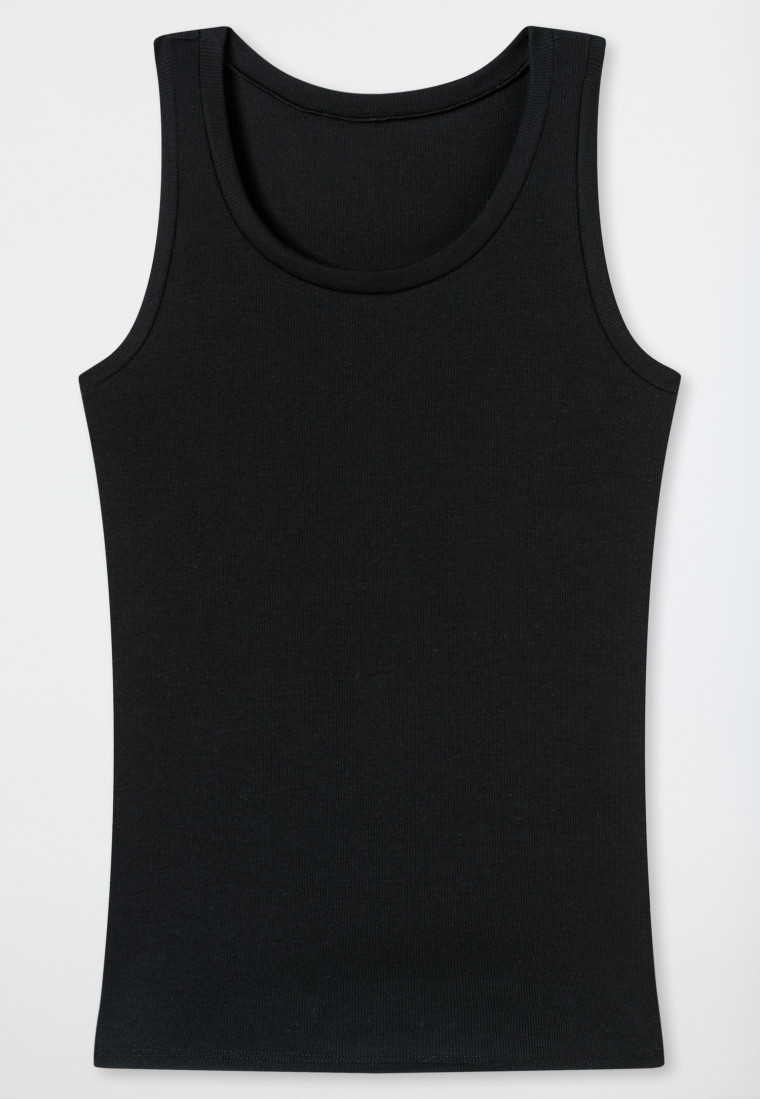 Tanktop dubbelrib zwart - Pure Rib