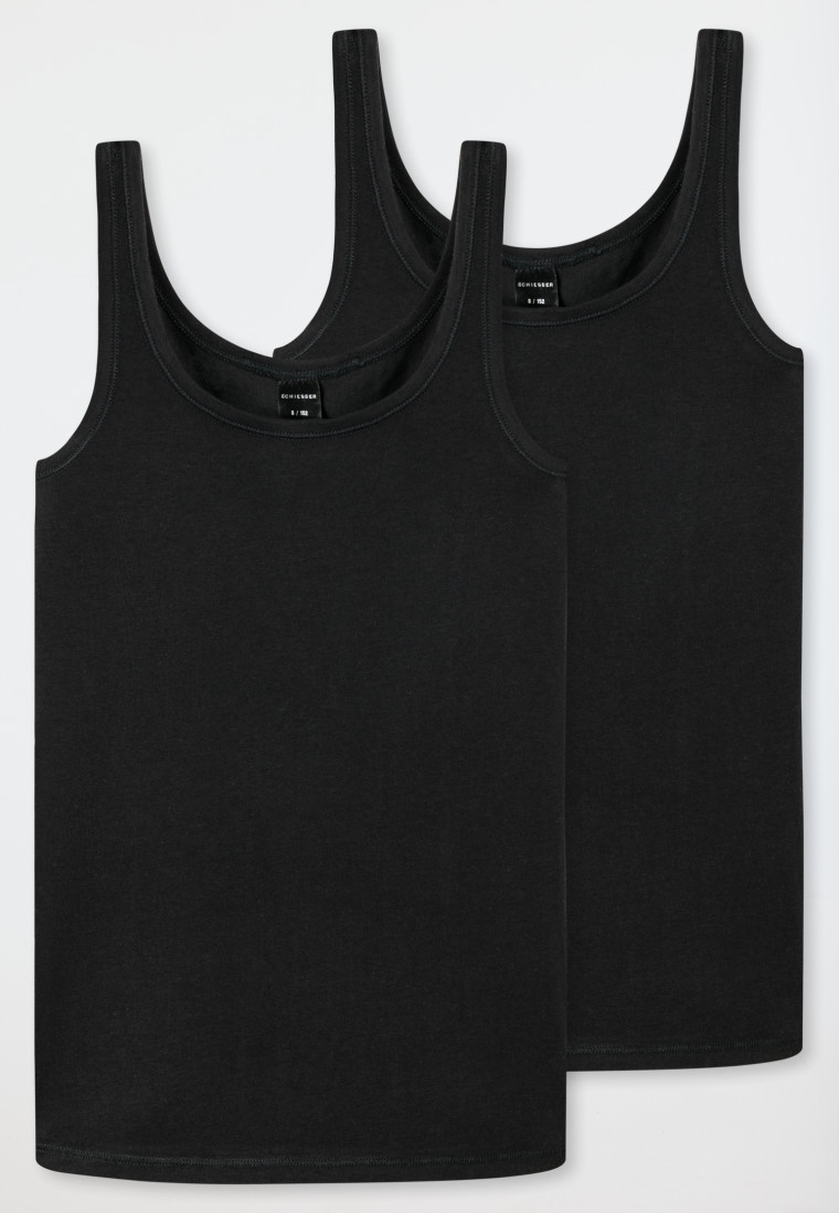 Tops double pack organic cotton black - 95/5