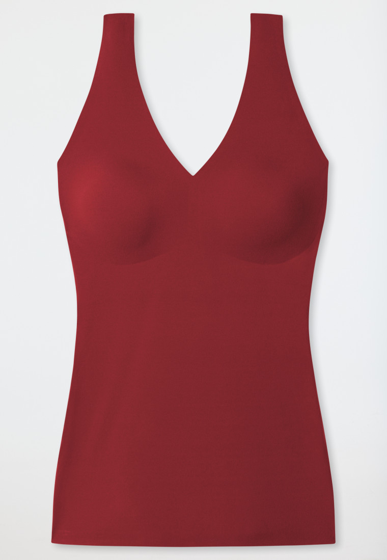 Strappy top microfiber removable pads burgundy - Invisible Soft