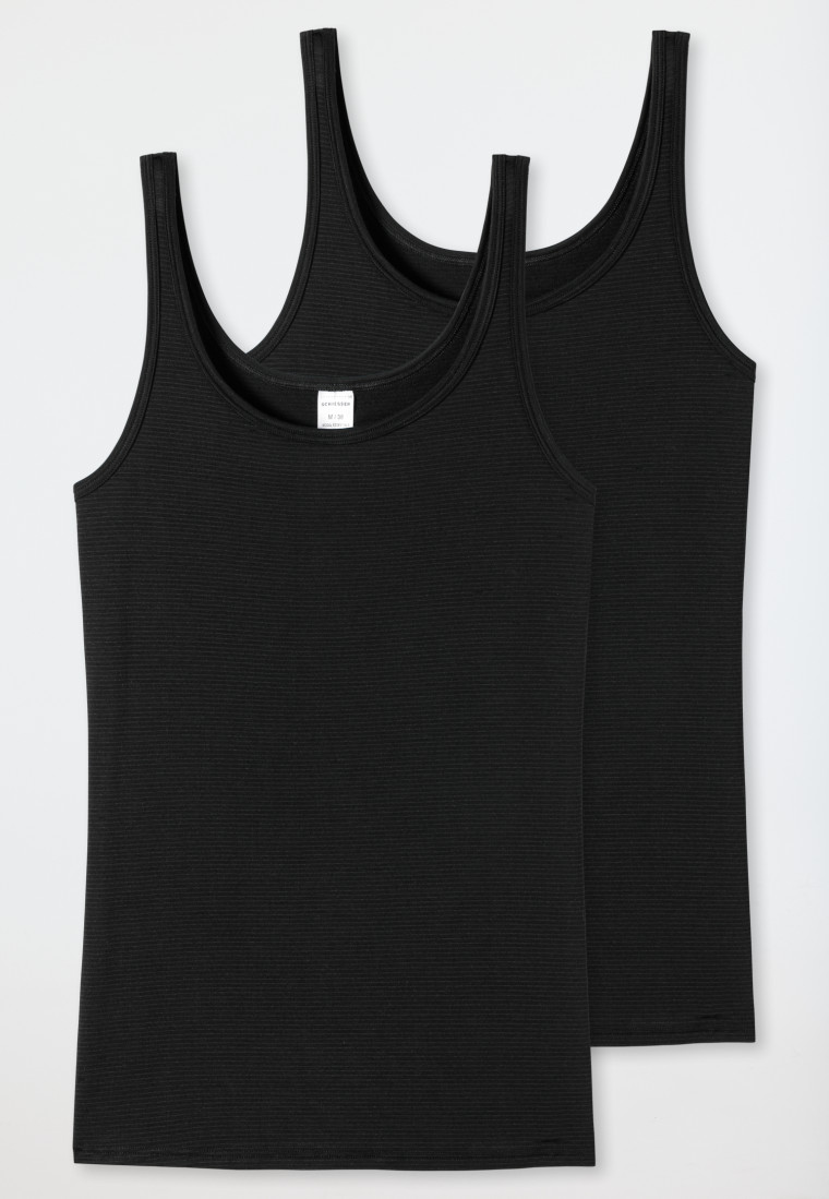 Trägertops 2er-Pack schwarz - Modal Essentials