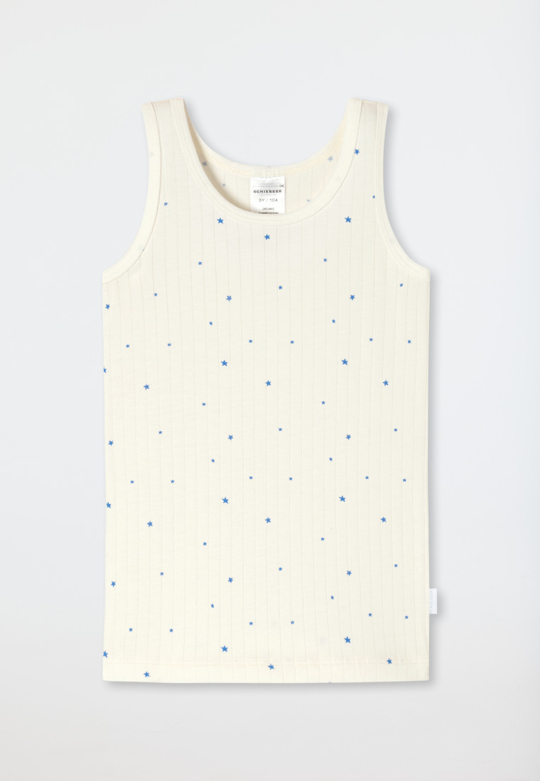 Undershirt Tencel organic cotton shiny yarn stars off-white - Original Classics