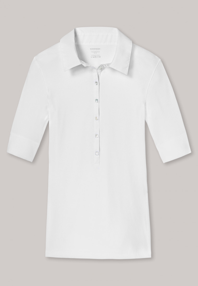 T-shirt bianca "Fräuleinwunder" in doppia costa