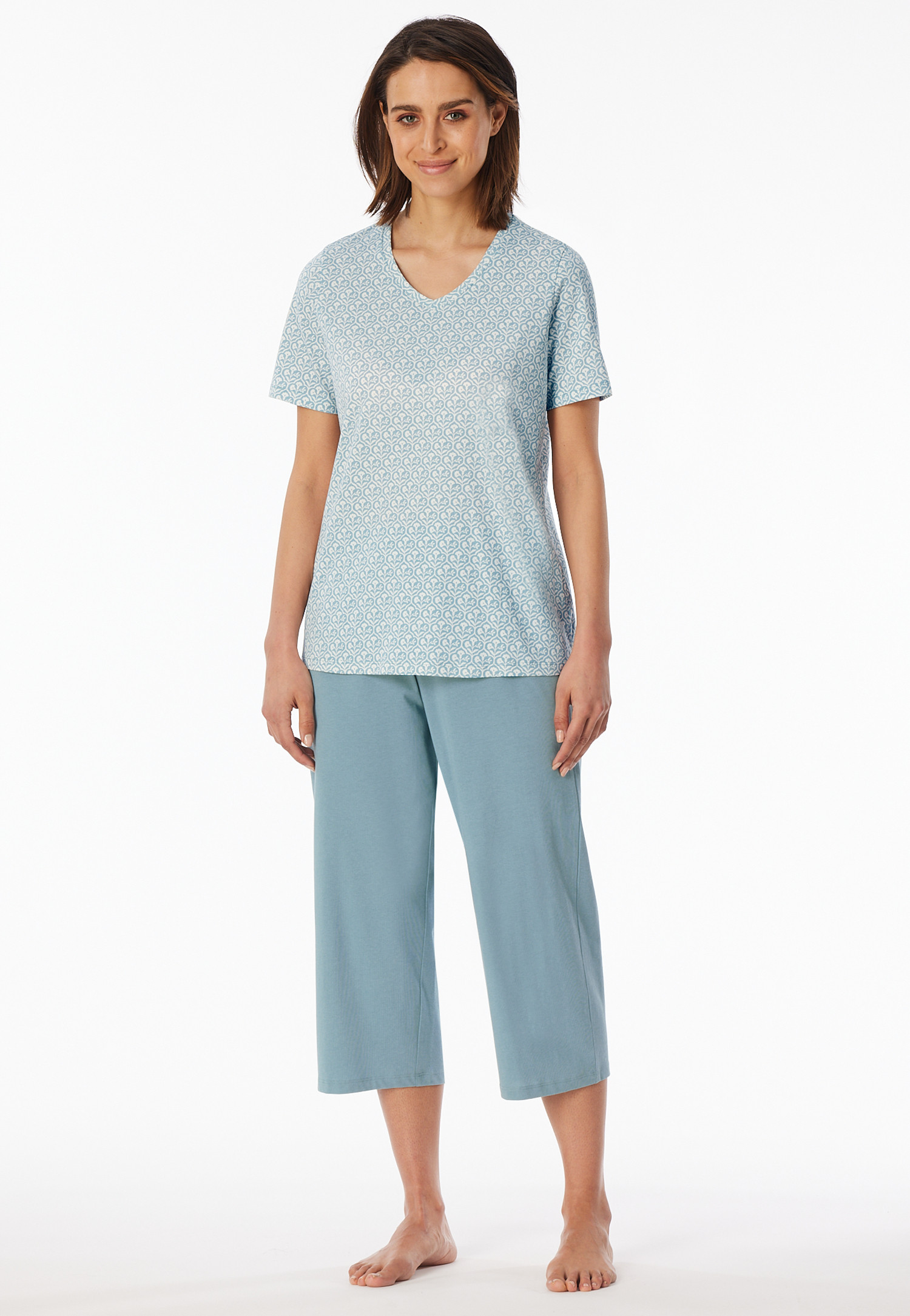 Essentials Damen Schlafanzug Jersey-Strick - Bequem & Weich