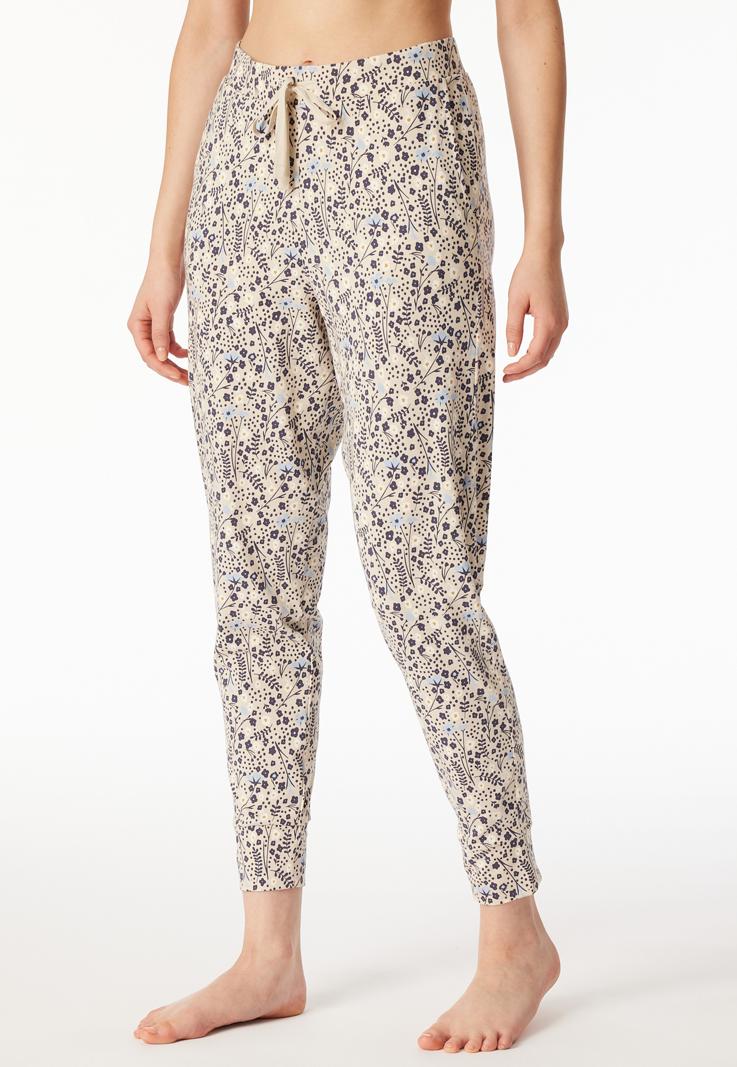 Schiesser Pigiama Donna, Pantaloni Lunghi Con Polsini, In Cotone Elasticizzato – Comodi E Morbidi, Taglia M