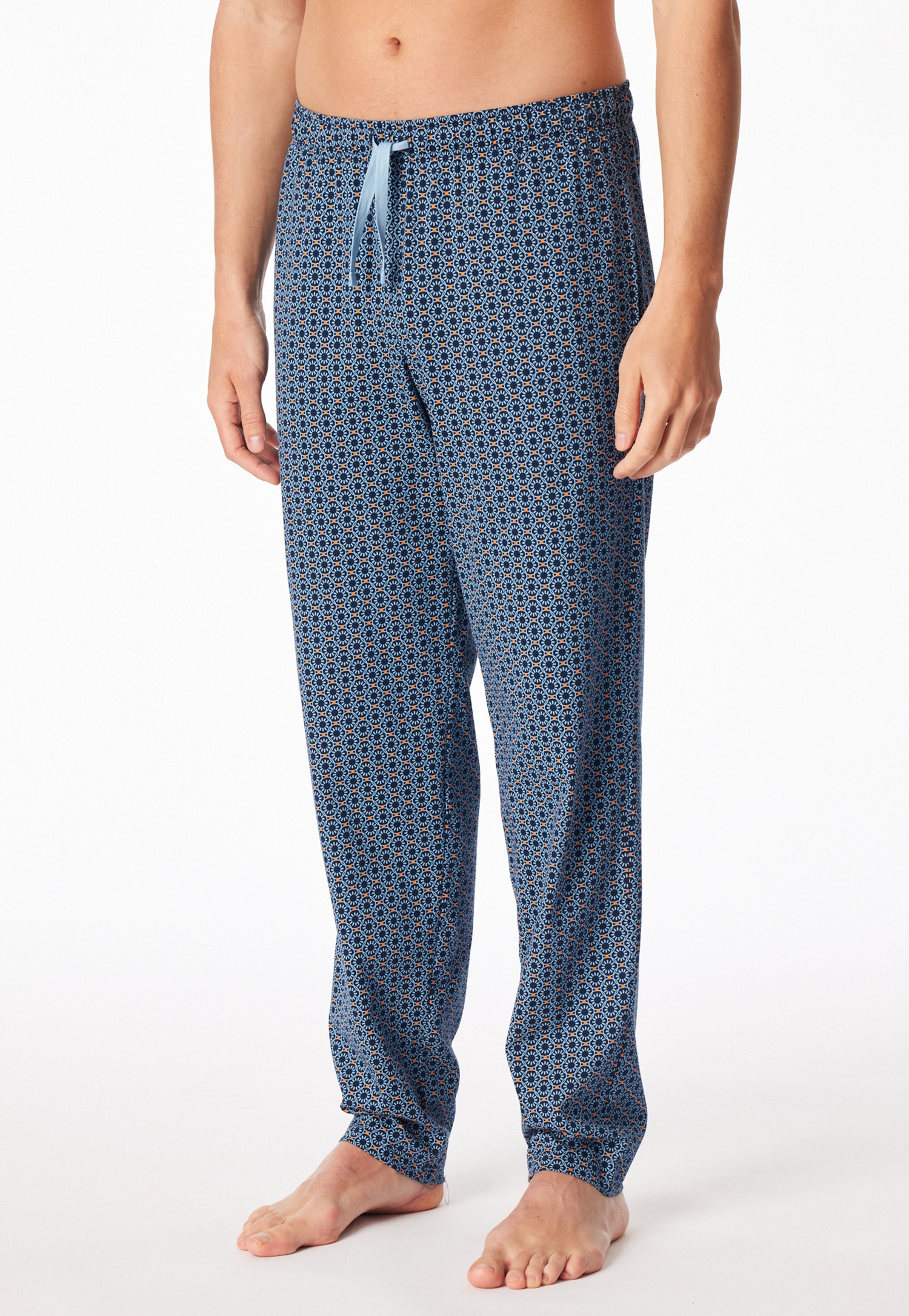 Hose lang pacific blue bedruckt - Mix+Relax | SCHIESSER