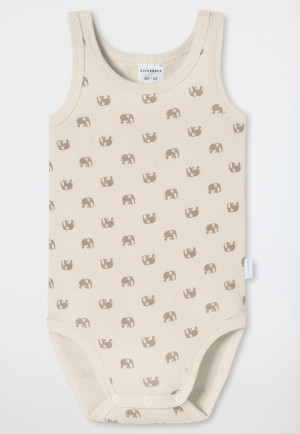 Bodies 2-pack fine rib straps elephants cream - Natural Love