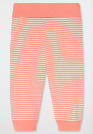 Babyset 2-teilig Feinripp Kurzarmbody Hose Sonne pfirsich - Natural Love