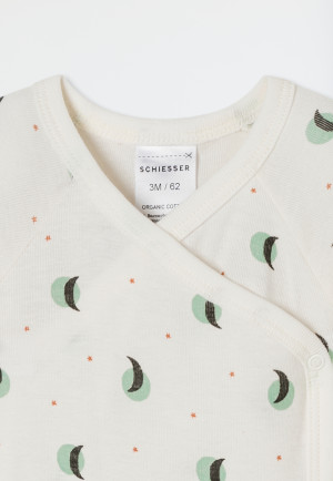 Wrap-around unisex fine rib stars moons off-white - Natural Love