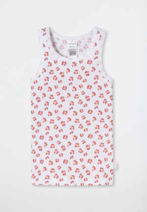 Unterhemden 2er-Pack Animal-Print malve/ weiß - Fine Rib