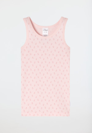 Onderhemden, set van 2, bloemenmotief, roze - Fine Rib