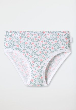 Lot de 3 culottes à fleurs vertes/ blanches - Fine Rib