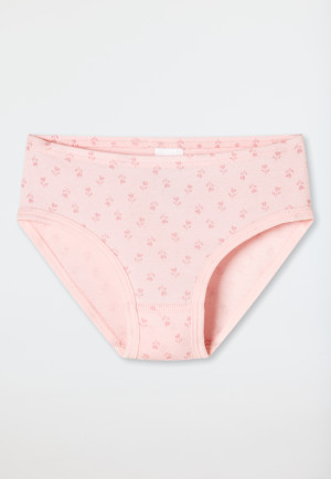 Slips, set van 3, bloemetjes, roze - Fine Rib