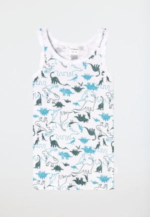 Lot de 2 maillots de corps Dinos vert/blanc - Fine Rib