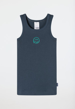 Unterhemden 2er-Pack Smiley dunkelblau - Fine Rib