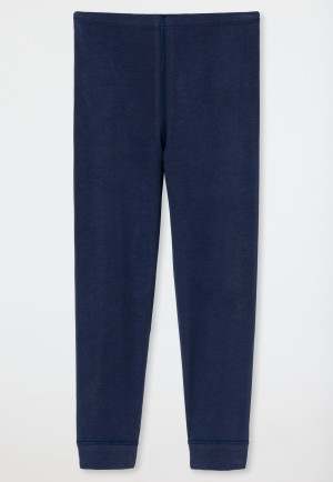 Unterhose lang 2er-Pack Organic Cotton Softbund Bündchen dunkelblau - 95/5