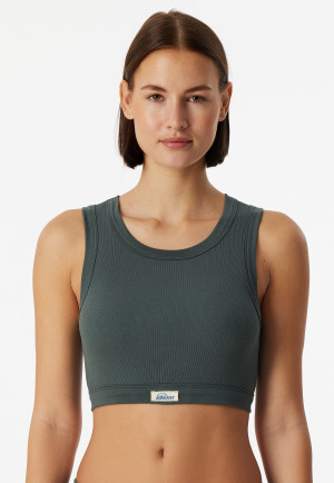 Bustier Feinripp dunkelgrün - Revival Paula