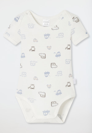 Body a maniche corte confezione da 3 pezzi in costine sottili multicolore - Natural Love