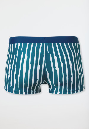 Zwembroeken gebreide stof SPF40+ schoolsport strepen petrol - Aqua