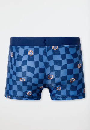 Zwembroeken Single Jersey SPF40+ ruitjes smiley indigo - Aqua