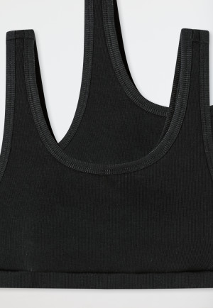 Bustiers 2-pack black - Pure Rib