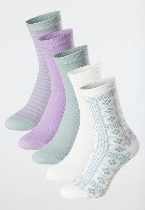Damessokken, set van 5, meerkleurig - Fashion