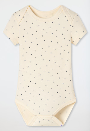 Lot de 3 bodys pour bébé à manches courtes en jersey côtelé, couleur crème - Bébé