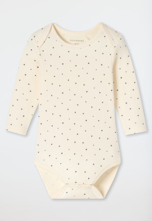 Lot de 3 bodys pour bébé à manches longues en maille côtelée fine, couleur crème - Bébé
