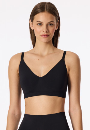 Soft, Seamless Jersey Bra, Black - Seamless Contouring