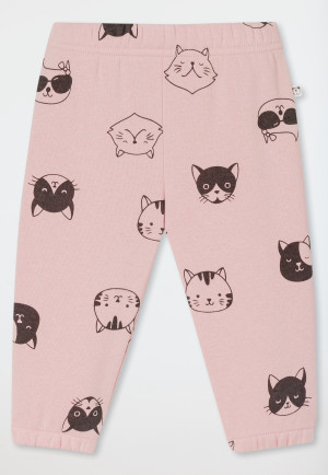 Babyanzug 2-teilig Sweatware Katzen rosé - Baby