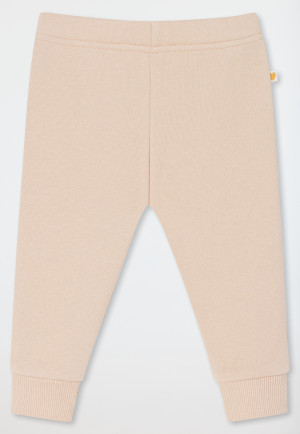 Babyanzug lang 2-teilig Sweatware Katze sand - Baby