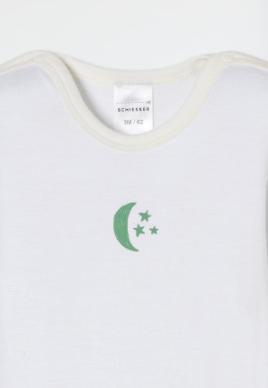 Babybody langarm unisex Feinripp Modal Mond Sterne off-white - Natural Love