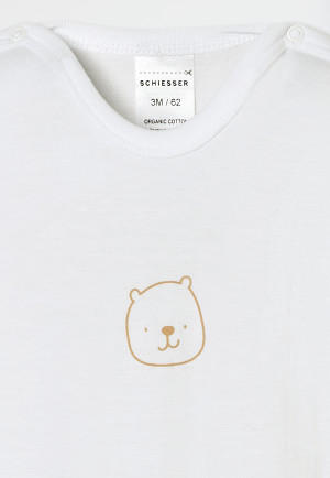 Babybody langarm unisex Feinripp Modal Wolle sahara - Baby