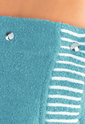 Sauna-Handtuch Druckknöpfe türkis - SCHIESSER Home