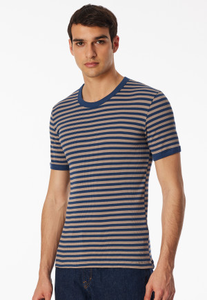 Camicia manica corta marrone-grigio - Revival Friedrich