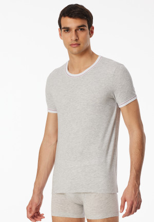 Camicia a maniche corte grigio chiaro mélange - Revival Lorenz