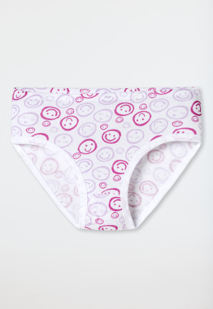 Briefs 3-pack Smileys pink/white - Fine Rib
