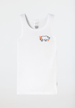 2-pack vests rhino blue/white - Fine Rib