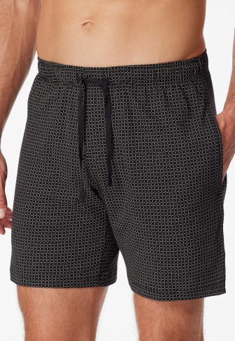 black patterned shorts
